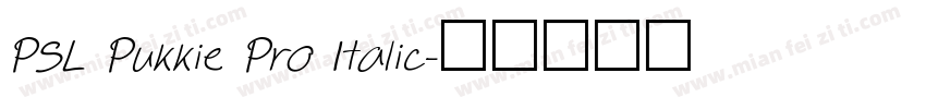 PSL Pukkie Pro Italic字体转换